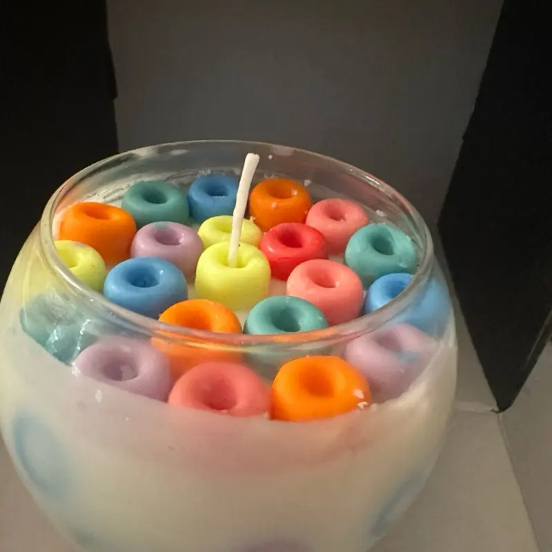 40oz Jumbo Cereal Soy Candle Scented Fruit loops