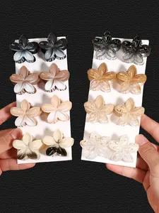 16pcs Vintage Peony Hair Clips Set, Matte Flower Design, Casual Style for Women, Perfect Christmas Gift Idea