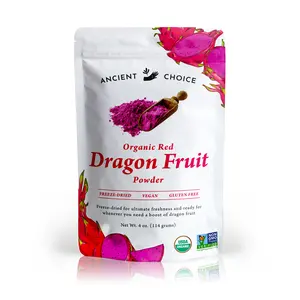 Ancient Choice - Dragon Fruit Powder, 4 oz. | USDA Organic, Freeze-Dried, Vegan, Gluten-Free, Non-GMO | No preservatives, No added sugar | Natural Food Coloring