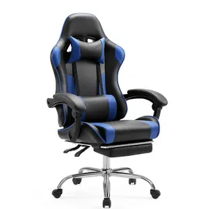 Ergonomic Gaming Chair With Headrest And Lumbar Pillow,Height Adjustable With 360°-Swivel Seat