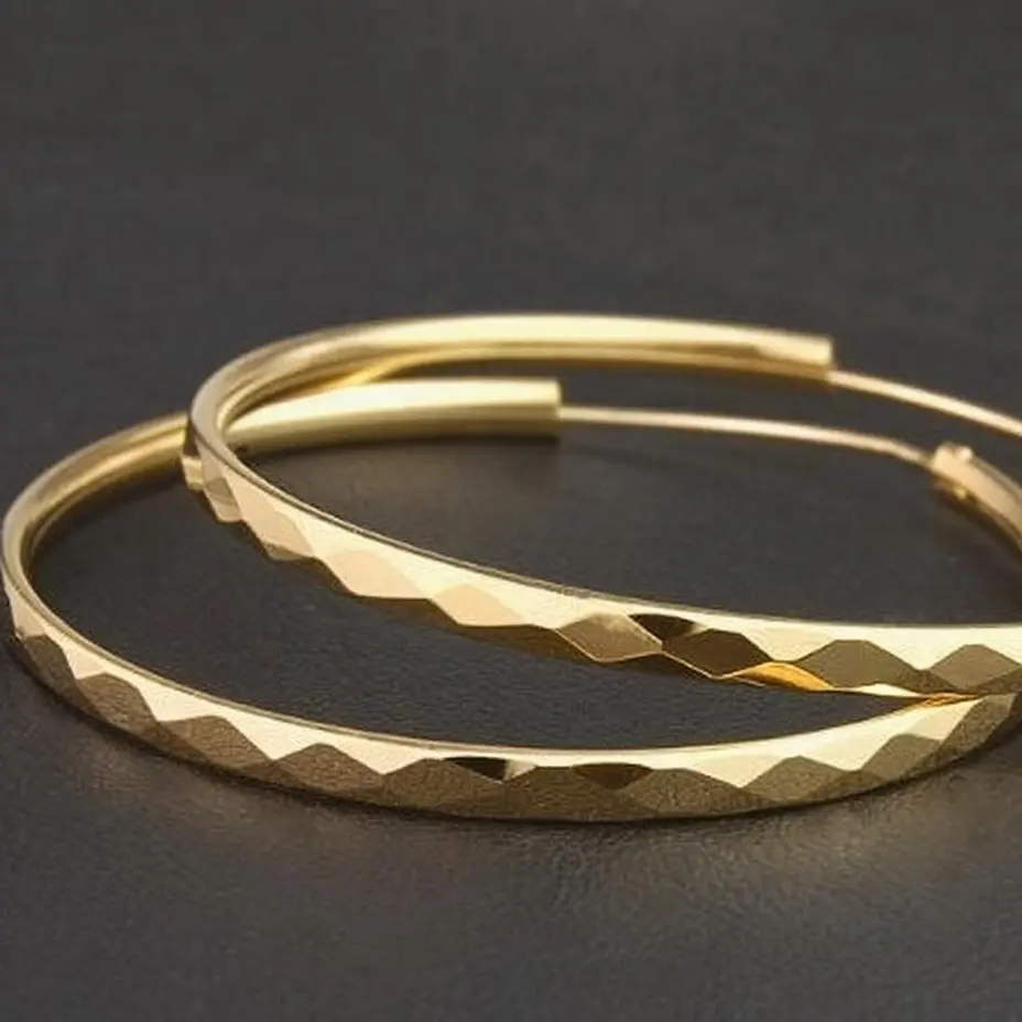 urban body jew lery 2PCS fashion 18K gold plated big round earrings women's copper jewelry everyday casual With Free Gift