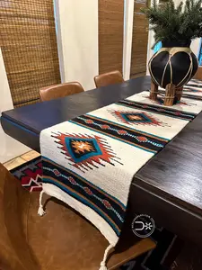 Maya Table Runner ~ F - Traditional Design with Geometric Patterns and Colorful Accents