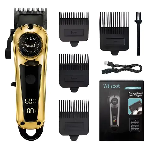 Men’s Cordless Hair Clipper - 1800mAh Lithium Cell, Digital Display, USB Rechargeable, ABS Plastic Body, Compact Self-Grooming Kit for Body & Hair, Cordless Travel Groomer, Ideal Gift for Dad