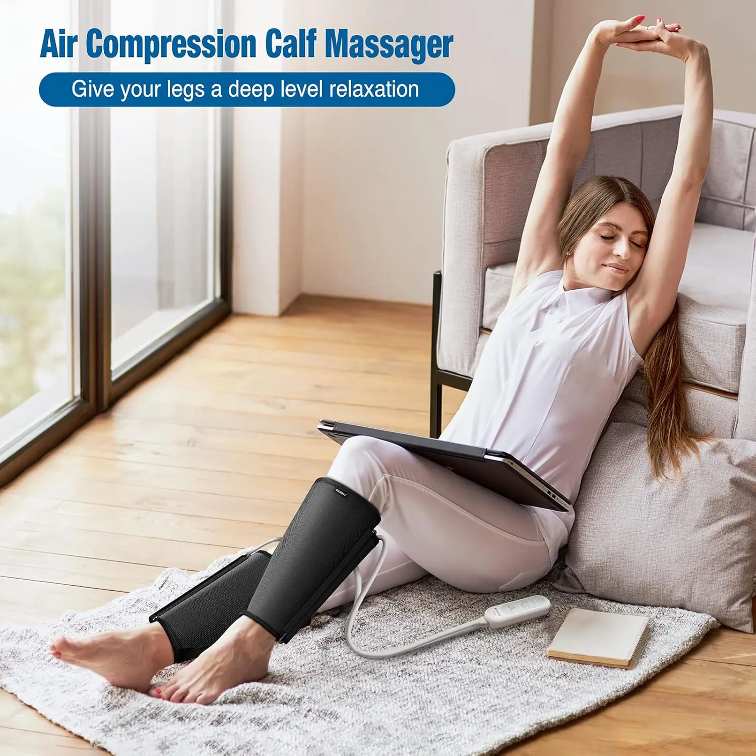 FIT KING Calf Massager for Circulation and Muscle Recovery, Air Compression Device for Calves, Relives Muscle Soreness and Swelling Pain, Helpful for Edema and RLS, mothersday gift summerwins