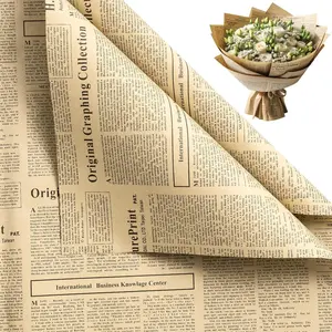 50x70cm Vintage English Newspaper Wrapping Paper Set, 10 Sheets,Cowhide Paper, Style Bouquet Packaging, Gift Box Cover, Photo Background, Bouquet Wrapper