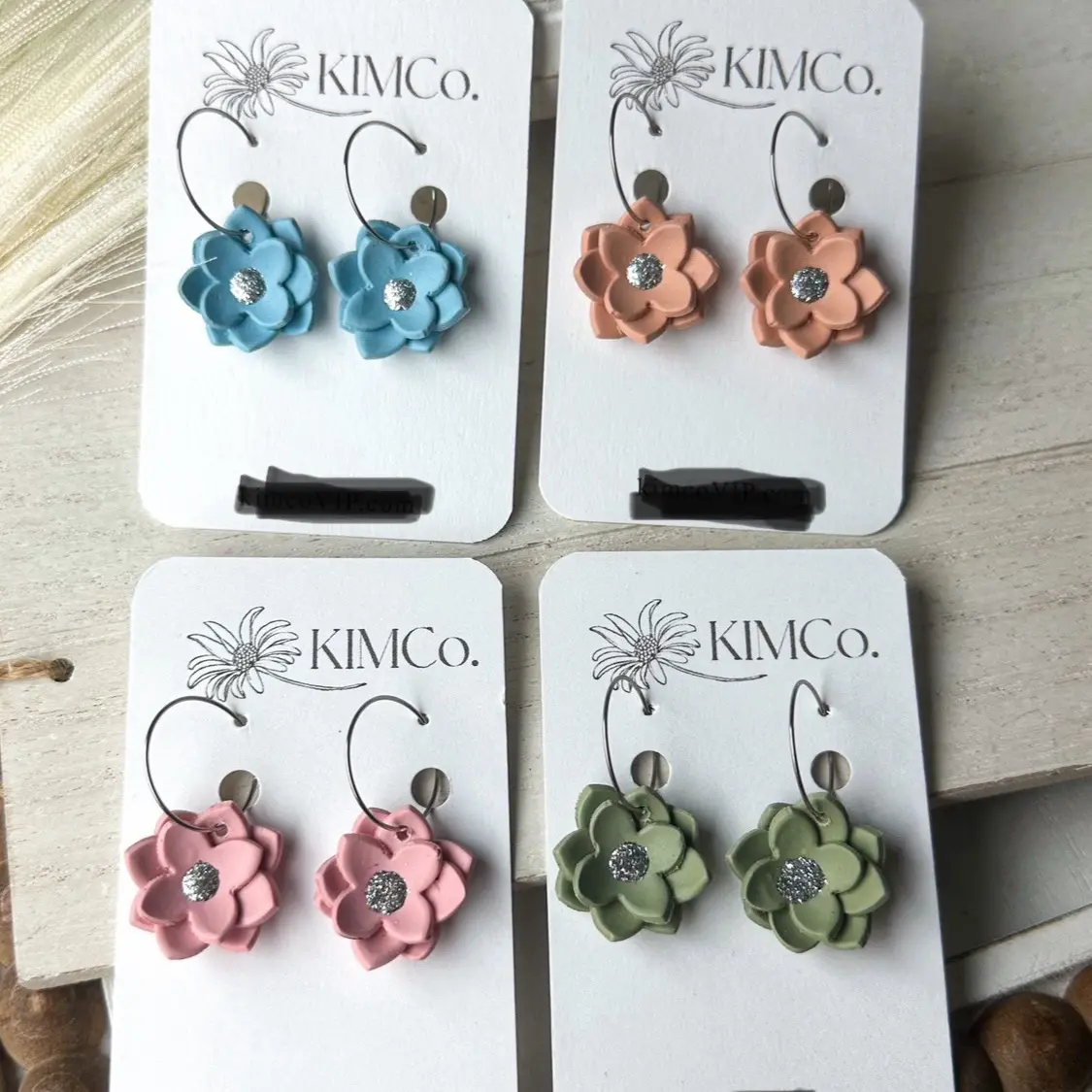 Polymer clay flower earrings