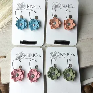 Polymer clay flower earrings