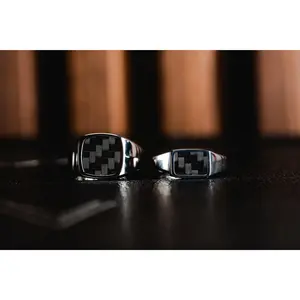 Carbon‑Fiber Hypercar Signet Ring