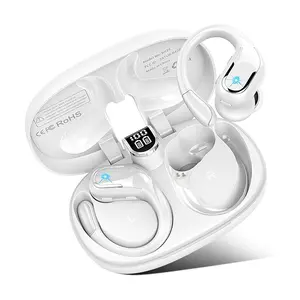 Wireless Earbuds, 75Hrs Playtime Bluetooth 5.3 Sport Headphones with ENC Noise Canceling Mic, Bass Stereo IP7 Waterproof In-Ear Buds with Earhooks for iOS/Android, White