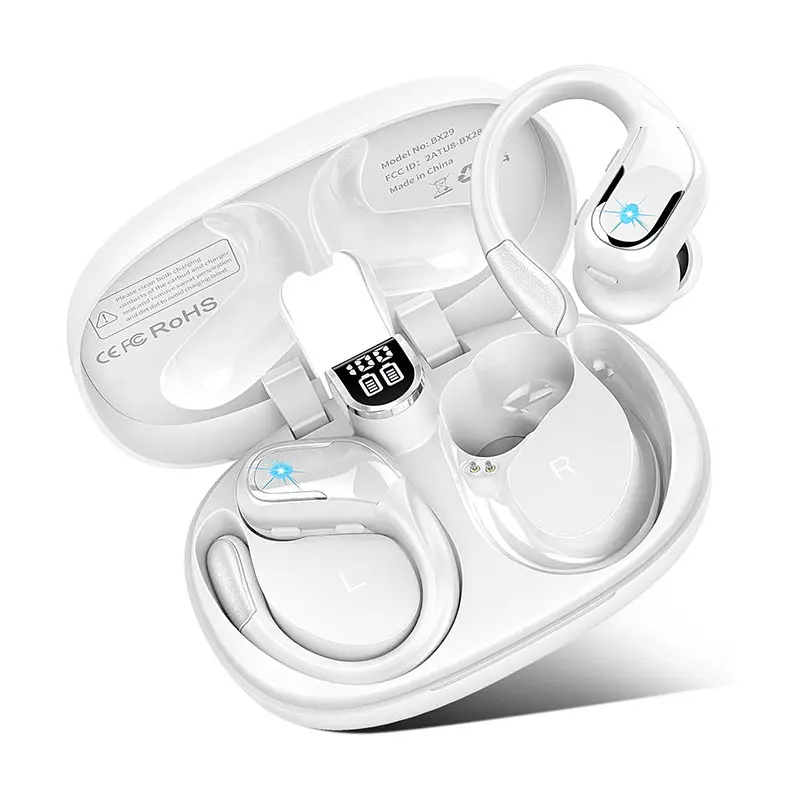 [DealsForYouDays]Wireless Earbuds, 75Hrs Playtime Bluetooth 5.3 Sport Headphones with ENC Noise Canceling Mic, Bass Stereo IP7 Waterproof In-Ear Buds with Earhooks for iOS/Android, White