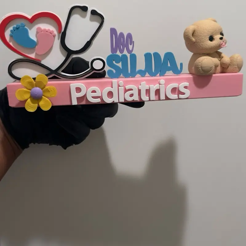 Personalize Desk Nameplate | 3D Custom Doctor Office Decor | Pediatric Office Sign | Medical Office Gift | Nurse Practitioner Desk Name| Any Profession can be Customized