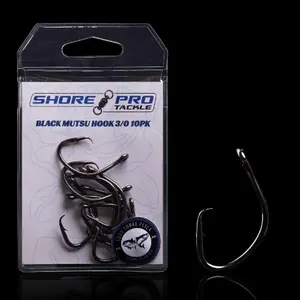 Shore Pro Tackle Black Mutsu Hook High-Quality Fishing Hooks for Enhanced Catching Performance Anzuelos Mutsu