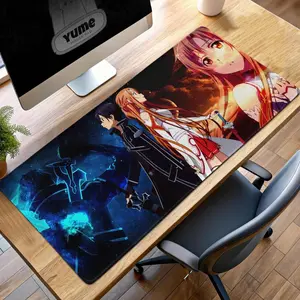 Sword Art Online Kirito and Asuna Mouse Pad, SAO Desk Mat, Gaming Pad for Anime Fans, Aincrad Themed Desk Accessory, SAO Gift