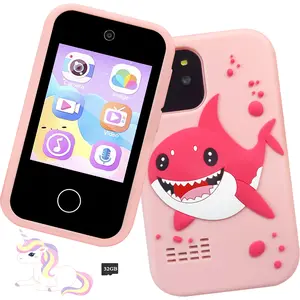 Kids Smartphone Toy, Shark Themed Mobile Phone, 2.8 Inch Touchscreen with MP3 Player & Games, Halloween Easter Gift for Children, Educational Learning Present, Includes 32GB Memory Card
