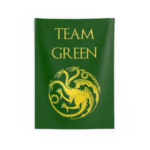 Team Green Flag Tapestry | Hail the One True King  Room Wall Decor