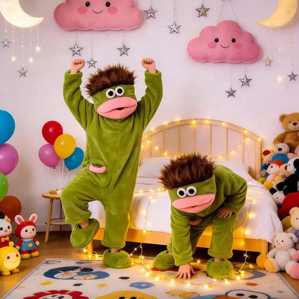 Big Mouth Monster Cute Pajamas Wearable Blanket Hoodie for Women Men, Oversize Soft Warm Cozy Pullover Home Loungewear Funny Pajamas Onesie, Perfect for Home Party Costume Halloween, One Size for Women Men
