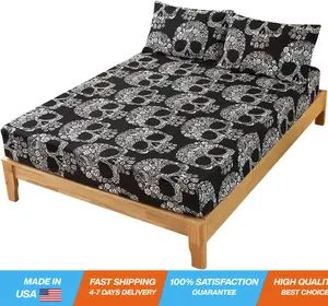 3PCS Goth Skull Sheets Full, Bed in a Bag Goth Bedding Sheet Set, Super Soft and Cozy, Hotel Luxury, Gothic Bed Sheets Full Size on Amazon, Full
