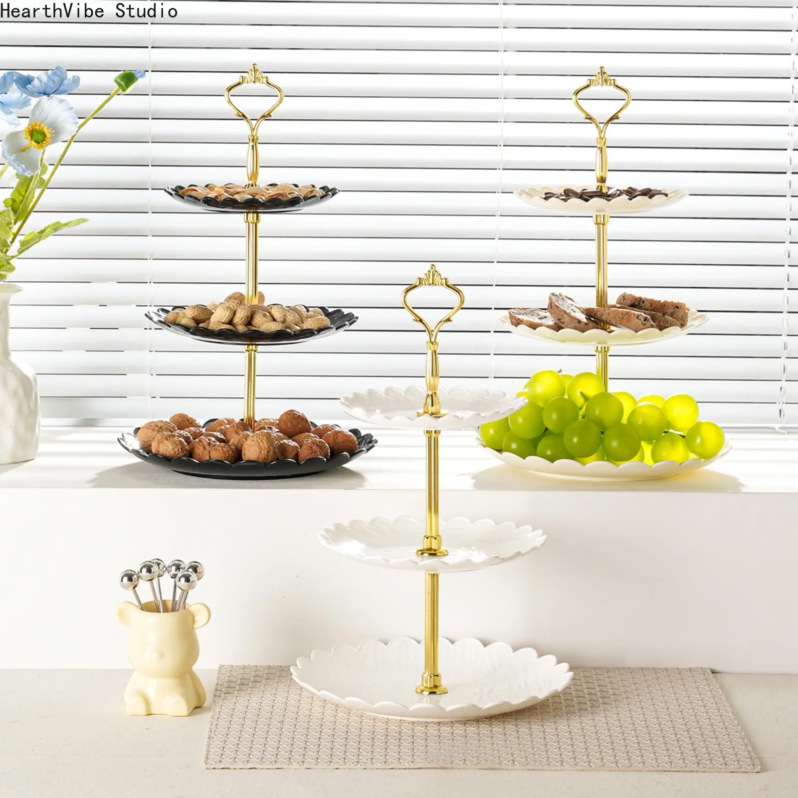 Sturdy Party Dessert Stand - Premium Decor, Candy Storage & Cupcake Serving Tower for Weddings, Birthday Parties, Organiser, Tabletop, Dessert Serve