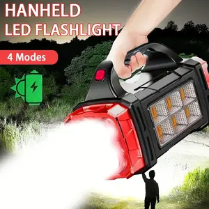 Bright Solar Camping Flashlight – Portable LED Torch with Power Bank, Long-Lasting Battery for Hiking & Outdoor Adventures