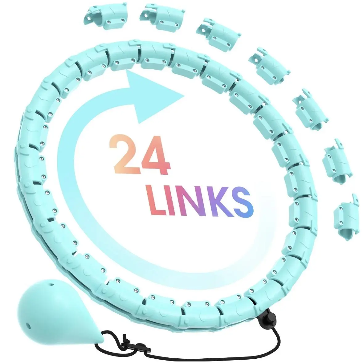 2-in-1 Smart Infinity Exercise Hoop for Adults - Workout Equipment, Home Workout Gear with 24 Detachable Knots