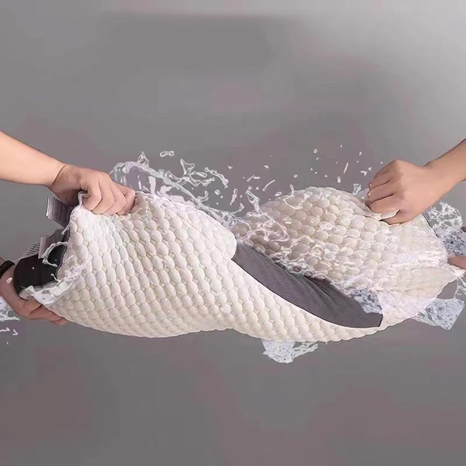 2PC Cervical Breathable Fabric Ergonomic Pillow Contour Orthopedic Neck Traction Pillow for Shoulder Neck Pain Relief Side Sleeper,Cervical Neck Support Massage Pillows Lifting Non Collapsing Breathable