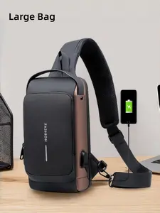 Men's Shoulder Crossbody Bag, Multi-Functional Chest Pack with Password Security, Water-Resistant, Adjustable Strap, Casual Daily Accessory, Waterproof Bag