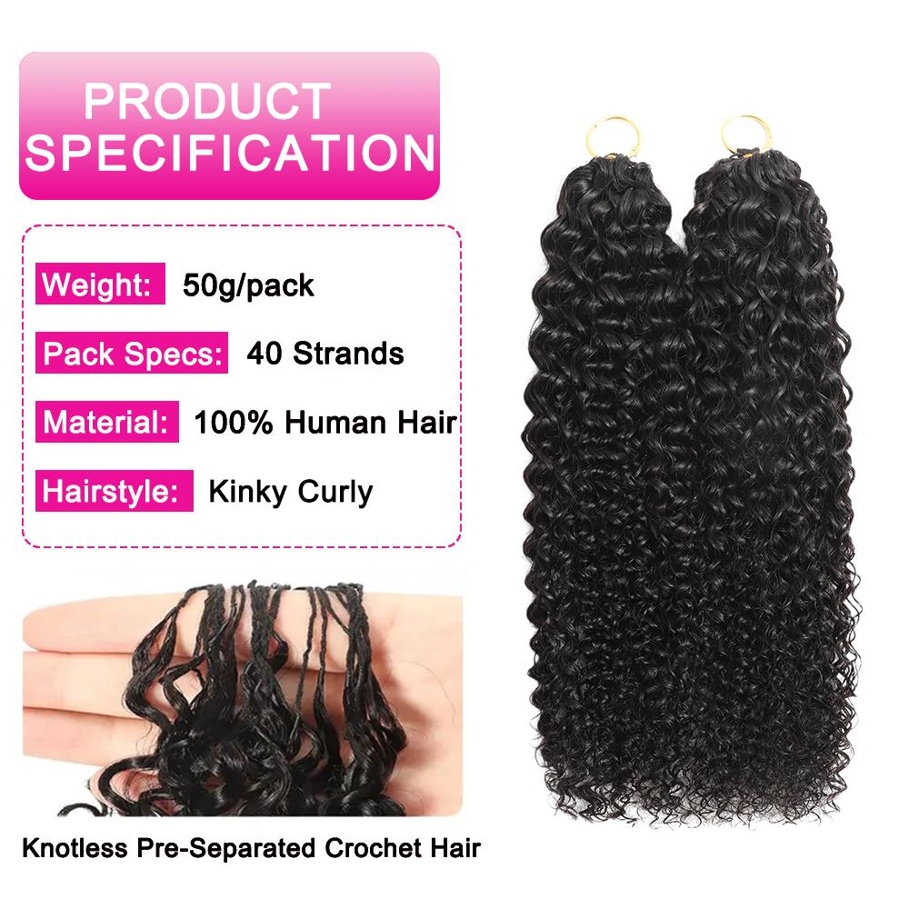 Asakiss Human Hair Feather Crochet Extensions - Burmese Curly, Knotless Water Wave, Pre-Separated for Boho Braids & Hair Braids, 4-5 Packs (48-52g/Pack) for Full Head, Glueless Lightweight Time-Saving Protective Styles with Curled Waves