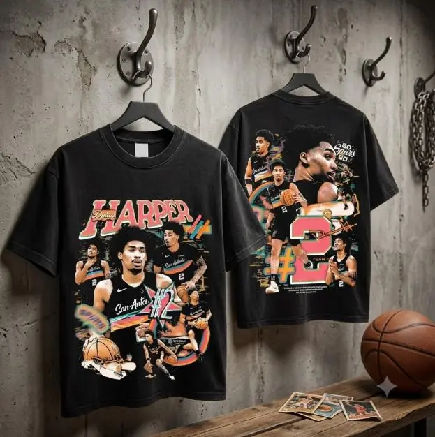 Youth and Adult Vintage Dylan Harper Graphic Tee, Retro Basketball Graphic Tee, Vintage Sports Streetwear T-Shirt, Unisex Heavy Cotton Shirt