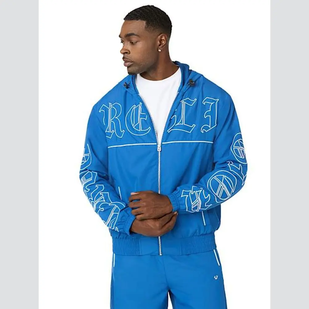 True Religion Men's Exploded Logo Nylon Jacket