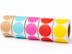 2” Round Thermal Labels Roll – Self Adhesive Stickers | Multiple Colors | For Small Business Packaging Aesthetic Thank You Labels (400 Labels/Roll)