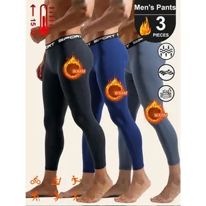 Men's 3PCS warm pants compression slim winter sports pants, suitable for running, yoga, fitness, and outdoor activities men's clothingRAIMENTRY