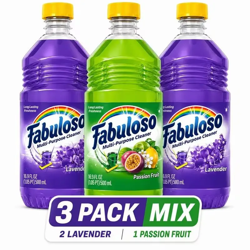 Fabuloso Multi-Purpose Cleaner 3 Pack Mix 2 Lavender 1 Passion Fruit 16.9 FL OZ Each Long Lasting Freshness
