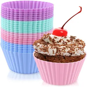 24 Pack  Baking Cups Round  Nonstick Cupcake Liners  Grade  Multicolor Mini Cake Molds for Muffins and Bento Box Accessories Standard Size Baking Cup Liners