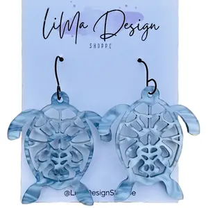 Laser Cut Sea Turtle Earrings