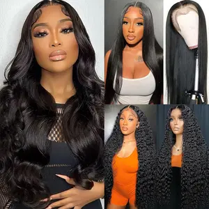 buy 1 get 3 wig 13x4 Lace Front Wigs Human Hair Wigs for Black Women  Lace Front Wigs Deep Wave Wig Human Hair Pre Plucked 13x4 HD Lace Front Wigs 30 Inch