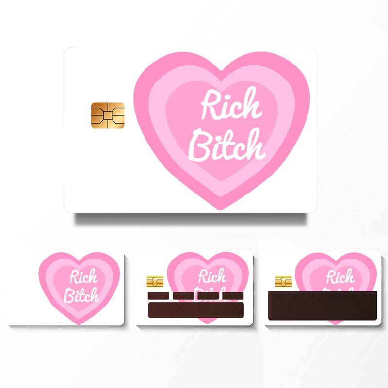 4Pcs In 1 Pink-Dollar Card Skin Sticker For Transportation, Key, Credit, Debit Card Skin-Protecting and Personalizing Bank Card-No Bubble, Slim, PVC Material