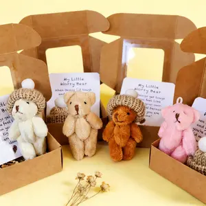 Mini Worry Bear Pocket Encouragement Hug Gift Box Set with Inspirational Cards, Party Favors, Birthday Gifts, Wedding, Graduation, Valentine's Day