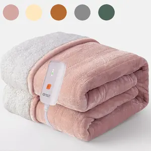 Electric Throw Blanket, 1 Count 4-levels Temperature & 3-hour Automatic Shut-off Function Heated Electric Blanket, Plush Blanket, Heating Blanket, Cozy Fabric Warm Heated Blanket for Home Office, Stocking Fillers Gift