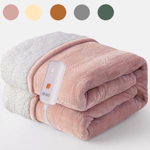 electric throw blanket, 1 count 4-levels temperature & 3-hour automatic shut-off function heated electric blanket, plush blanket, cozy fabric warm heated blanket for home office, stocking fillers gift, appliance, household items, bedroom blanket