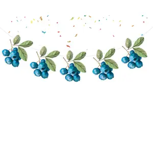 Juicy Blueberries Watercolor Banner - Refreshing Kitchen Decor