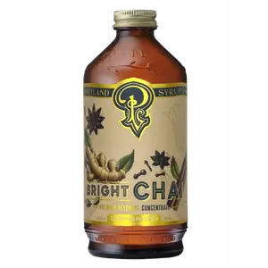 Portland Syrups Chai Syrup - 12 Fl. Oz. Beverage Concentrate - Sweet Beverage Syrup for Coffee and Tea.  Add a splash to enhance the morning routine.   naturally flavor with whole ingredients herbs and spices and organic cane sugar.