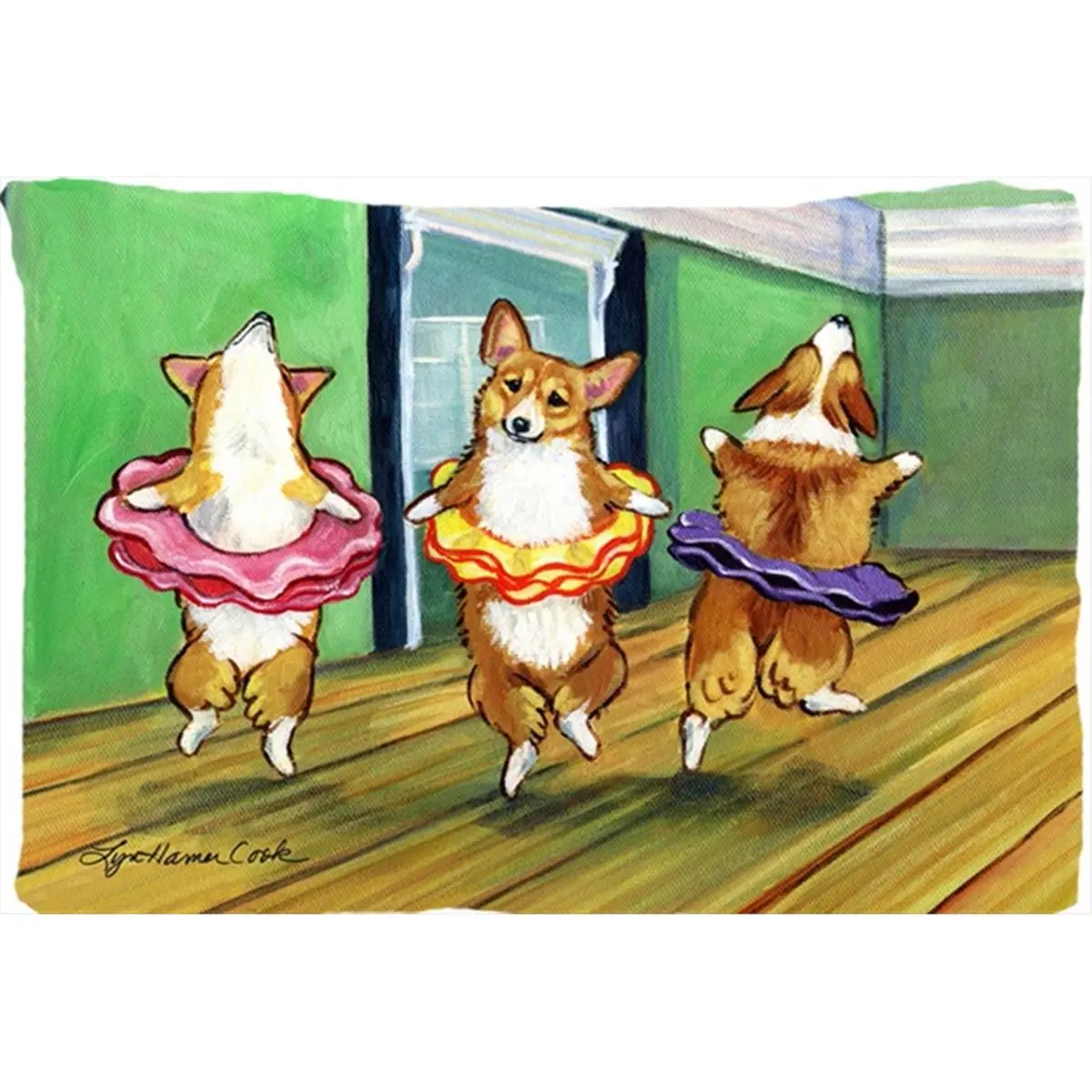 212 MAIN Standard Corgi Print Pillowcase - 20.5x30 in., Little Ballerina Design, Breathable Moisture-Wicking Performance Fabric