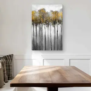 Begin Home Decor C1MP203018LGDB 20 x 30 in. Abstract Yellow Forest Wall Art - Office Landscapes Metal Print Decor