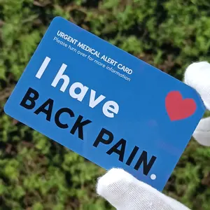 Urgent Medical Alert Notice Card, 1 Count Back Pain Writable Card, Portable Notice Card for Patients, Custom Message Card