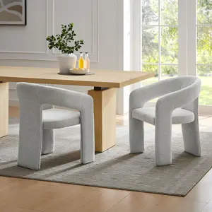 Oslo Barrel Fabric Upholstered Dining Accent Chair in Dove Gray