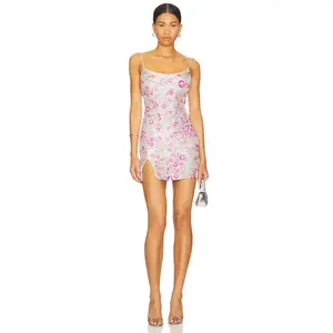 Lovers and Friends Maria Sequin Mini Dress in Silver And Pink