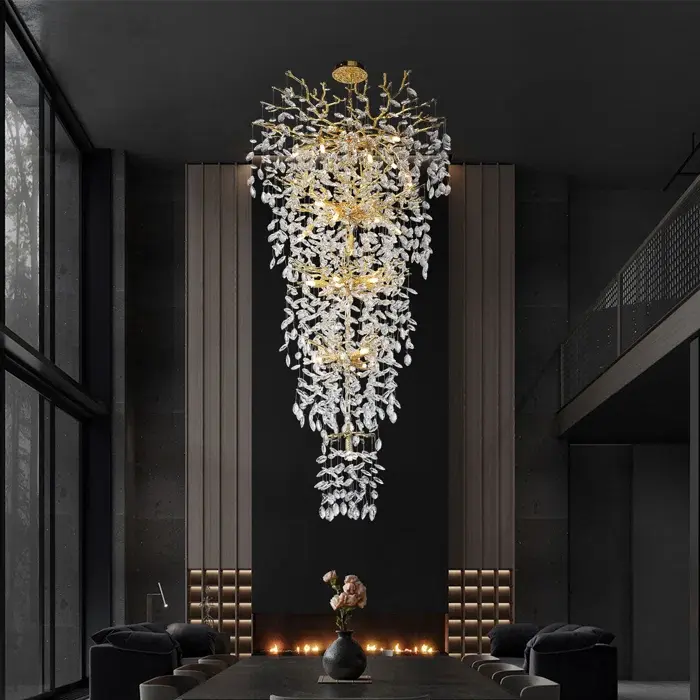 Light Crystal Dimmable LED Tiered Chandelier - Elegant Design for Modern Interiors