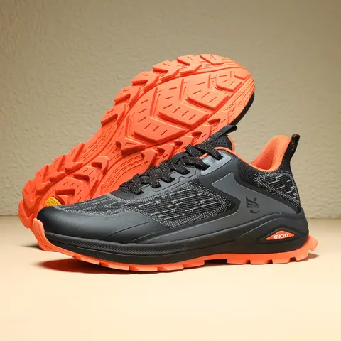 KRICELY Men's Fly-Knit Outdoor Running Shoes - Lace-Up, Low Ankle, Lightweight Breathable, EVA Shock Cushion, Heat-Dissipating, Closed-Toe Rubber Grip, Light on Long Runs, for Jogging & Hiking Sneakers (Size M)