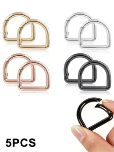 5pcs Spring D Rings Metal D Ring Metal Keychain Clips for Bag Strap Hook Purse Hardware DIY Men's Keychain Handbag Accessory