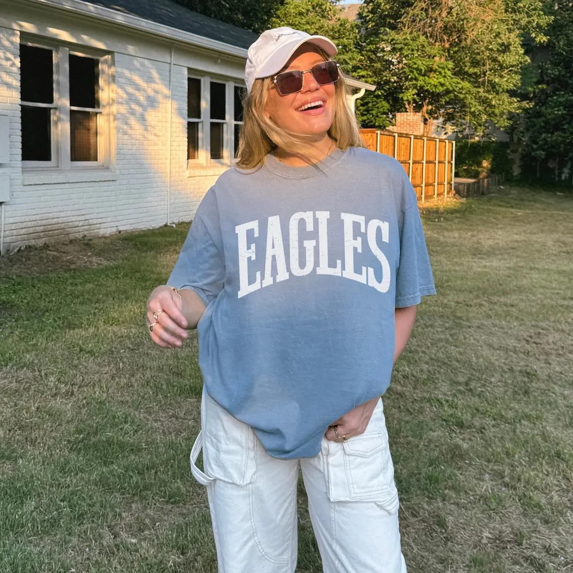 Vintage Eagles Comfort Colors Tee: Gameday Football T-Shirt